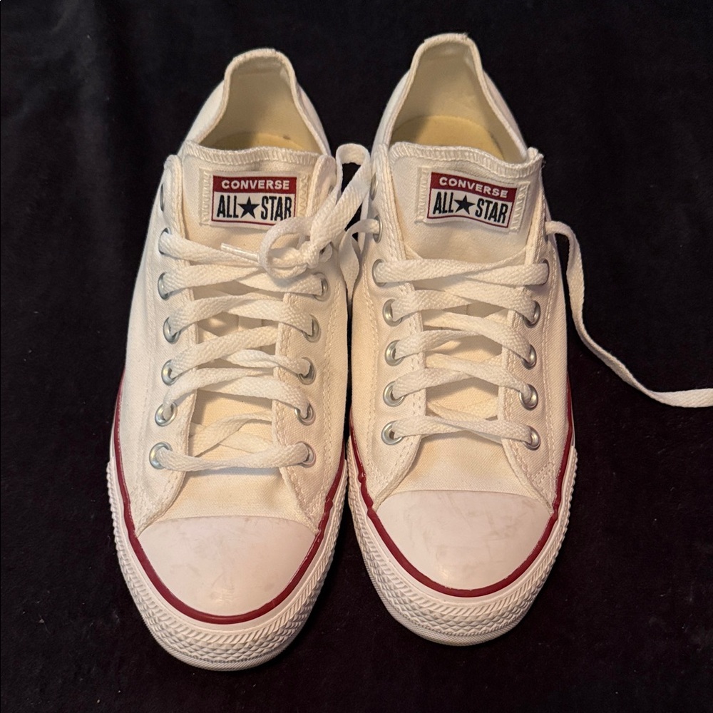 Converse All Star White with Red Trim Sneakers